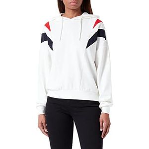 ONLY Dames ONLCELINA L/S Hood CC SWT pullover, Cloud Dancer/Detail:High Risk Red + Night Sky, XL