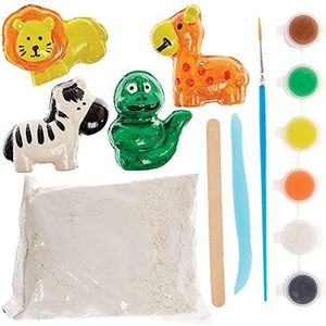 Baker Ross FX637 Jungle Dieren Mal en Verf Set - Klei Kunst en Ambacht voor Kinderen