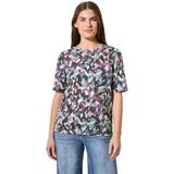 CECIL - Gedessineerd Shirt - Zwart - Katoen