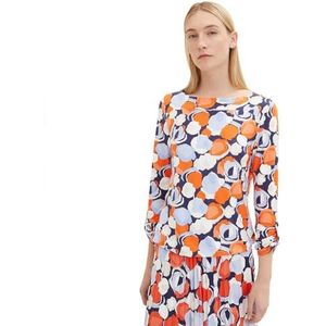 TOM TAILOR Dames T-shirt met lange mouwen 1035386, 31116 - Navy Flower Design, M