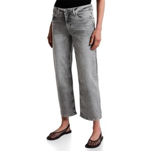 Street One Damesjeans met sierstenen, lichtgrijs gewassen, 25