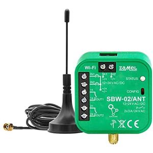 SBW-02/ANT 2-kanaals bidirectionele wifi-gate-controller met een externe antenne Supla Zamel