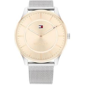 Tommy Hilfiger Analoge quartz horloge voor dames met zilveren roestvrijstalen mesh armband - 1782530, Lichtanjer Goud, armband