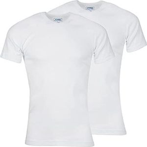 ATHENA - Set van 2 T-shirts met V-hals, voor heren, biologisch katoen, Wit, S