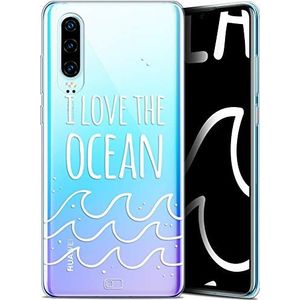 Caseink Hoes voor Huawei P30 (6.1) [Beschermhoes Case Gel HD Collectie Summer Design I Love Ocean - Flexibel - Ultra Thin - Gedrukt in Frankrijk]