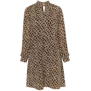 YUKA Damesjurk met lange mouwen, bruin/beige, S