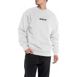 Replay Sweatshirt voor heren, Wit 001, XL