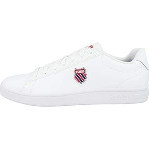 K-Swiss Court Shield 06599-101-M Sneakers voor heren, sportschoen, wit, White Corporate, 44.5 EU