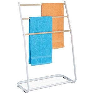 Relaxdays handdoekrek staand - met 3 handdoekstangen - handdoekhouder badkamer - modern