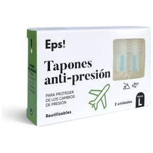 DEITERS EPS! oordopjes, 2 stuks, maat L, herbruikbaar en vormbaar, beschermen druk- en geluidsveranderingen, gehoorbescherming, accessoires voor reizen in het vliegtuig, goede nachtrust