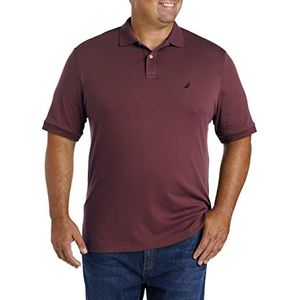 Nautica Men's Classic Fit Short Sleeve Solid Soft Cotton Polo Shirt, Royal Burgundy, LT Tall