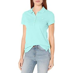 Nautica Women's 5-Button Short Sleeve Breathable 100% Cotton Polo Shirt