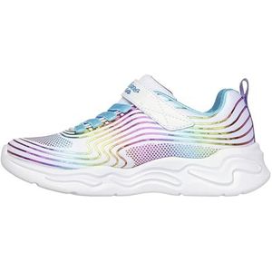 Skechers Unisex Kids Meisjes Trainers, Wit Textiel Multi Trim, 3 UK, Wit Textiel Multi Trim, 36 EU