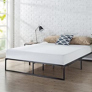 Zinus Lorelai Bed 120 x 190 cm – Bedframe 31 cm hoog met opbergruimte onder het bed – metalen platform bed – zwart