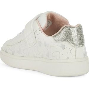 Geox B ECLYPER Girl A Sneakers voor jongens en meisjes, wit/zilver, 27 EU, Wit-zilver., 27 EU