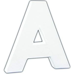 Décopatch - Ref AC730C - Papier-Maché Alfabet - Kleine Letter ""A"" - Leuk om te versieren met Décopatch Papers, Lijm & Vernis, 1,5 x 10,5 x 12cm - Wit