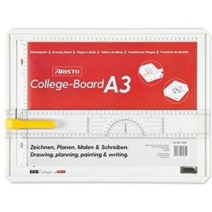 Aristo AR7030 College Board tekenplaat (formaat A3, slagvaste kunststof, met tekenrail) wit