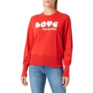 Love Moschino Dames Roundneck Trui, RED, 38, rood, 38