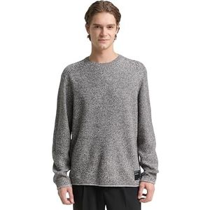 TOM TAILOR Denim heren trui, 19704 - Grijs Wit Mouline, XL