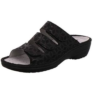Rohde 5772 Cremona damesschoenen, slippers, clogs van leer, zwart, 41 EU