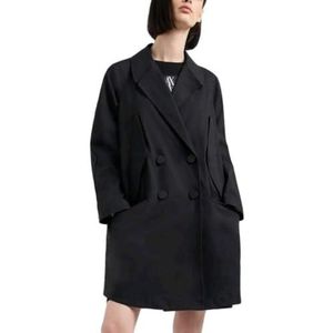 Armani Exchange Dames The Notorius Frank, Sustainable, Double Breasted Caban Coat, zwart, L