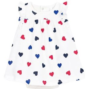 Petit Bateau Mouwloze jurk en body voor meisjes, Wit/Veelkleurig., 12 Maanden