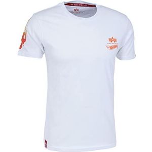 ALPHA INDUSTRIES Flame T-shirt voor heren, 09-wit, XL