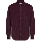 Only & Sons - ONSMICHAEL - Overhemd - Wijnrood - Corduroy