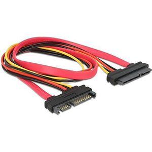 Delock Verlengkabel SATA 6 GB/S 22-pins stekker > SATA 22-pins bus (5 V + 12 V) 50 cm