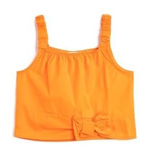 Koton Meisjes Crop Strappy Strippy Strik Detail Cotton Blouse, oranje (209), 4-5 Jaar