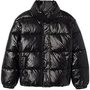 NAME IT Meisjes NKFMONNA Puffer Jacket Jacket, Black, 122, Schwarz, 122 cm