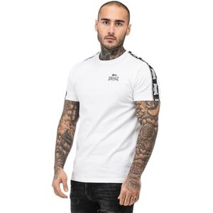 Lonsdale BRINDISTER T-shirt voor heren, normale pasvorm, wit/zwart, XXL, 117533