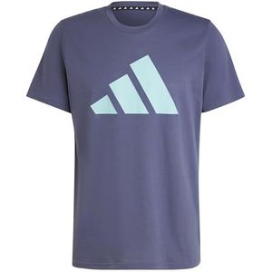 adidas Heren Train Essentials Feelready Logo Training Tee, shadow navy/mint ton, XL