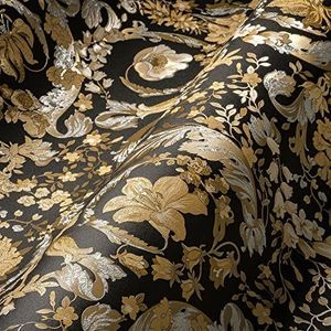 VERSACE WALLPAPER bloemen behang bloemen 387065 goud zwart zilver designer ranken barok 10,05x0,70m Made in Germany