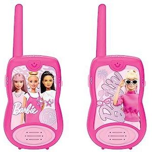 Lexibook - Barbie Walkie Talkies 200m, Communicatieset voor kinderen, 2 communicatiekanalen, Riemclip, Roze, TW12BB