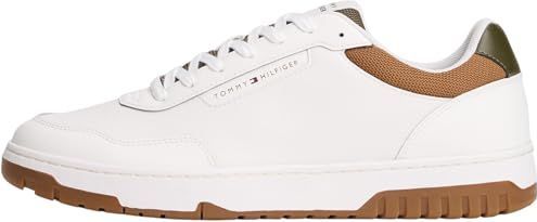 Tommy Hilfiger - Sneaker Core - Ecru Wit - Kaki Groen - 46 EU
