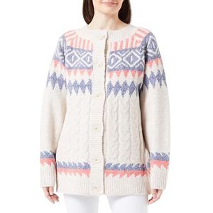 ALARY Gebreid damesvest met knopen 15425018-AL01, beige rood blauw, M/L, beige, rood, blauw, M/L