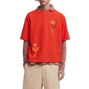 Desigual - T-shirt - Effen - Korte Mouwen - Geborduurde Bloemen