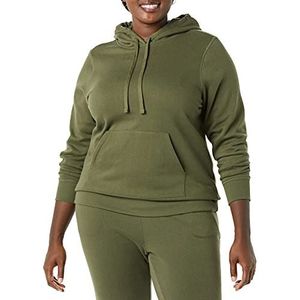 Amazon Essentials Women's Fleecetrui met capuchon (verkrijgbaar in grote maten), Olijfgroen, XL