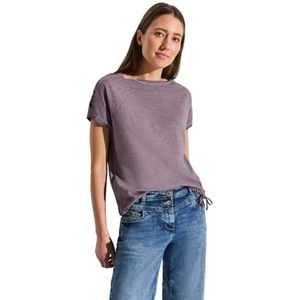 T-shirt van katoen, aubergine rood, M