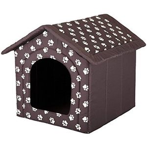 Hobbydog R5 BUDBWL3 Doghouse R5 70X60 cm Bruin met Paws, XL, Bruin, 2 kg