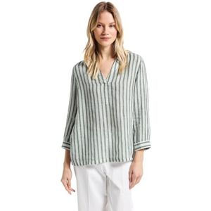 Street One Gestreepte linnen blouse voor dames, Garden Green, 40