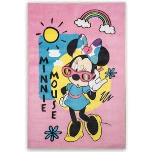 Disney Home vloerkleed voor kinderen - officieel gelicenseerd speelkleed voor kinderkamer, speelkamer - antislip en wasbare speelmat voor kinderen, Minnie Mouse-vloerkleed 80 x 120 cm