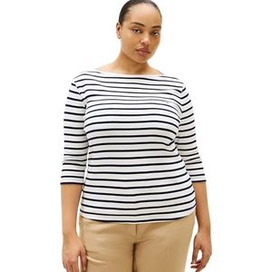 Tommy Hilfiger Dames CRV Slim Cody Boat-NK 3/4SLV WW0WW44221 Overige T-shirts, wit (Breton/Ecru/Dark Night Navy), 46, Wit (Bretons/Ecru/Dark Night Navy), 72