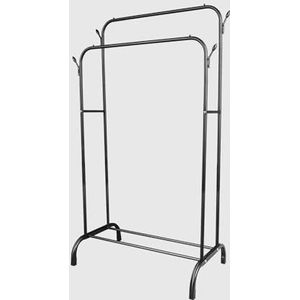 La Briantina Stender dubbele kledingstandaard Olymp Double met buitenhaak en stevige multifunctionele basis - ijzeren frame, eenvoudig te monteren, afmetingen 80 x 49 x 154 cm