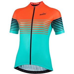 Nalini Cross Lady fietsshirt dames korte mouwen turquoise/oranje