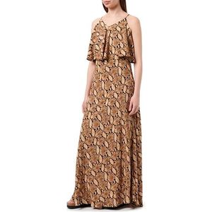 ZITHA Maxi-jurk voor dames, met slangenprint, Beige slang., L