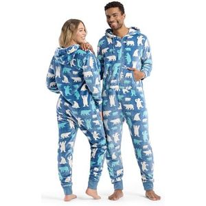 Little Blue House Fleece jumpsuits met capuchon voor familie, onesie, ijsberen, X-Small, IJsberen, XS