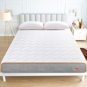 Maxzzz CertiPUR Tweepersoonsbed matras met geventileerd design van 20 cm, 160 x 190 cm, matras van traagschuim met gel en bamboehoutskool, wasbare overtrek, mijt- en anti-allergische matras,