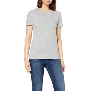 Tommy Hilfiger Dames T-shirt Heritage Crew Neck Tee met ronde hals, Lichtgrijs, XS